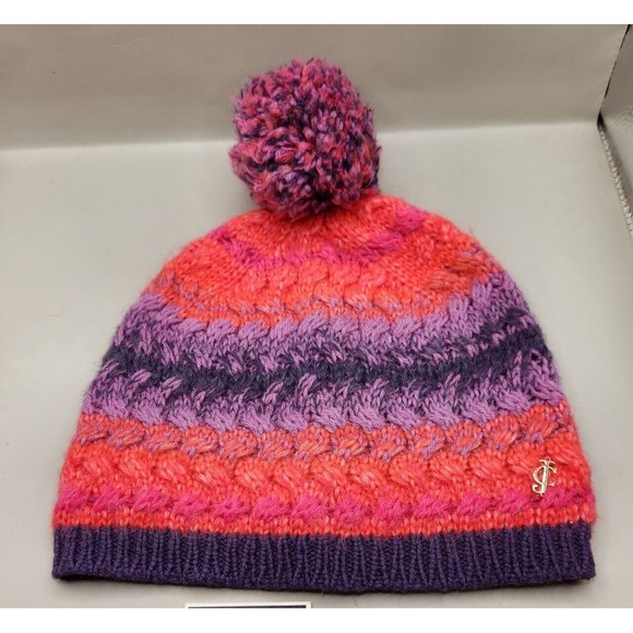 Juicy Couture Black Label Womens Beanie Ombre Twisted Cable Hat One Size NWT - Picture 1 of 6